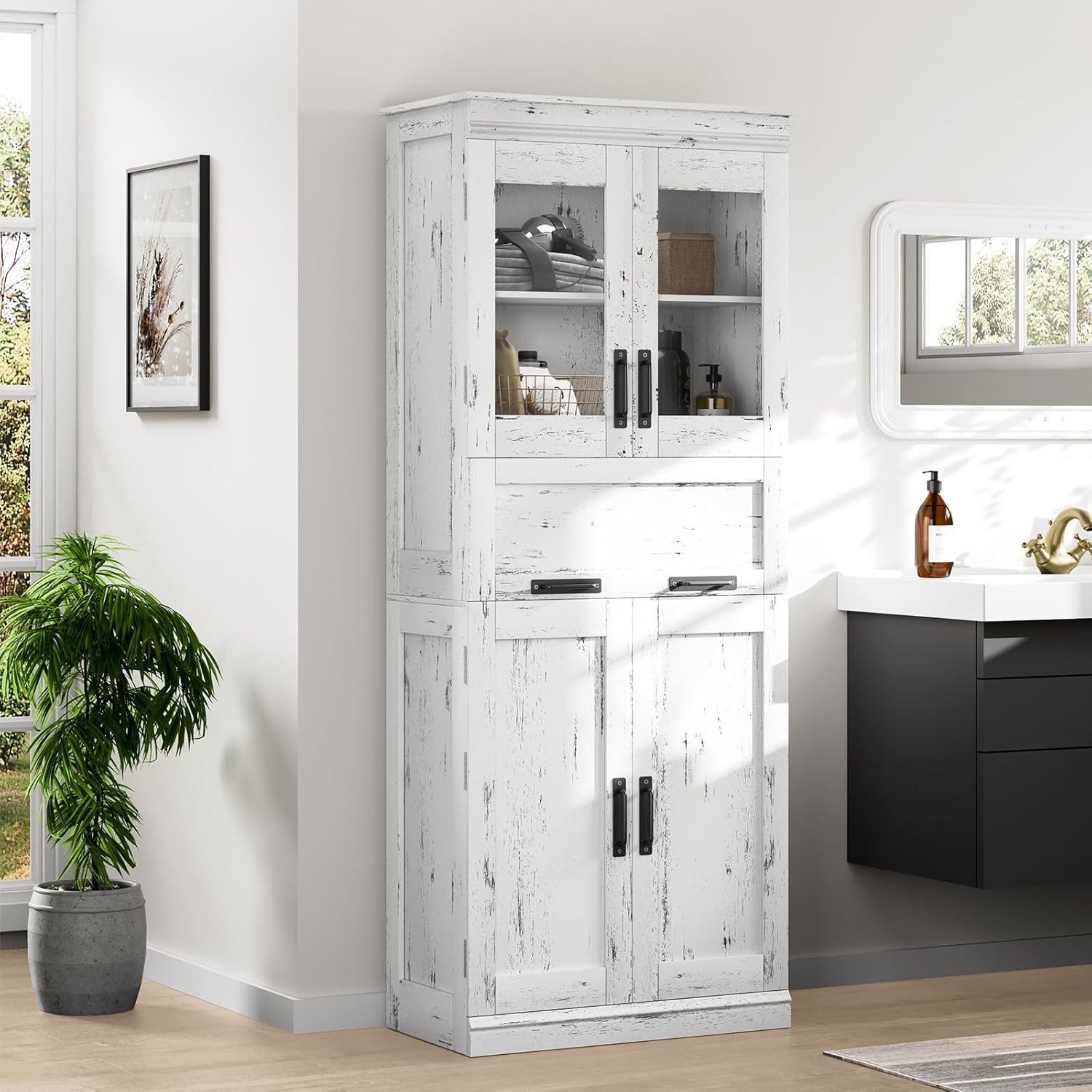 GarveeMore Hochschrank Badezimmerschrank Badschrank Badezimmermöbel 30x60x1 günstig online kaufen