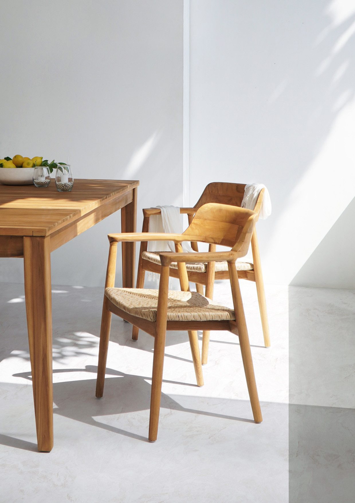 More2Home Gartenstuhl KENNEDY-2, Teak, Poly-Binsensitz