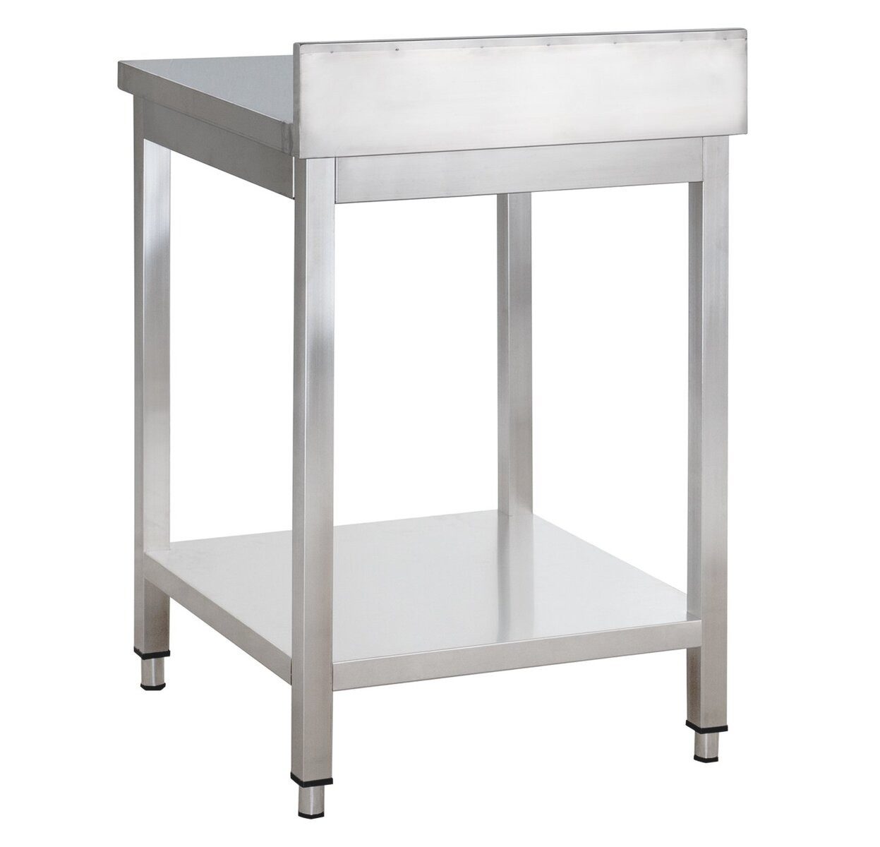 GastroHero Arbeitstisch Edelstahl Arbeitstisch 60x60 cm mit Aufkantung und Ablageboden