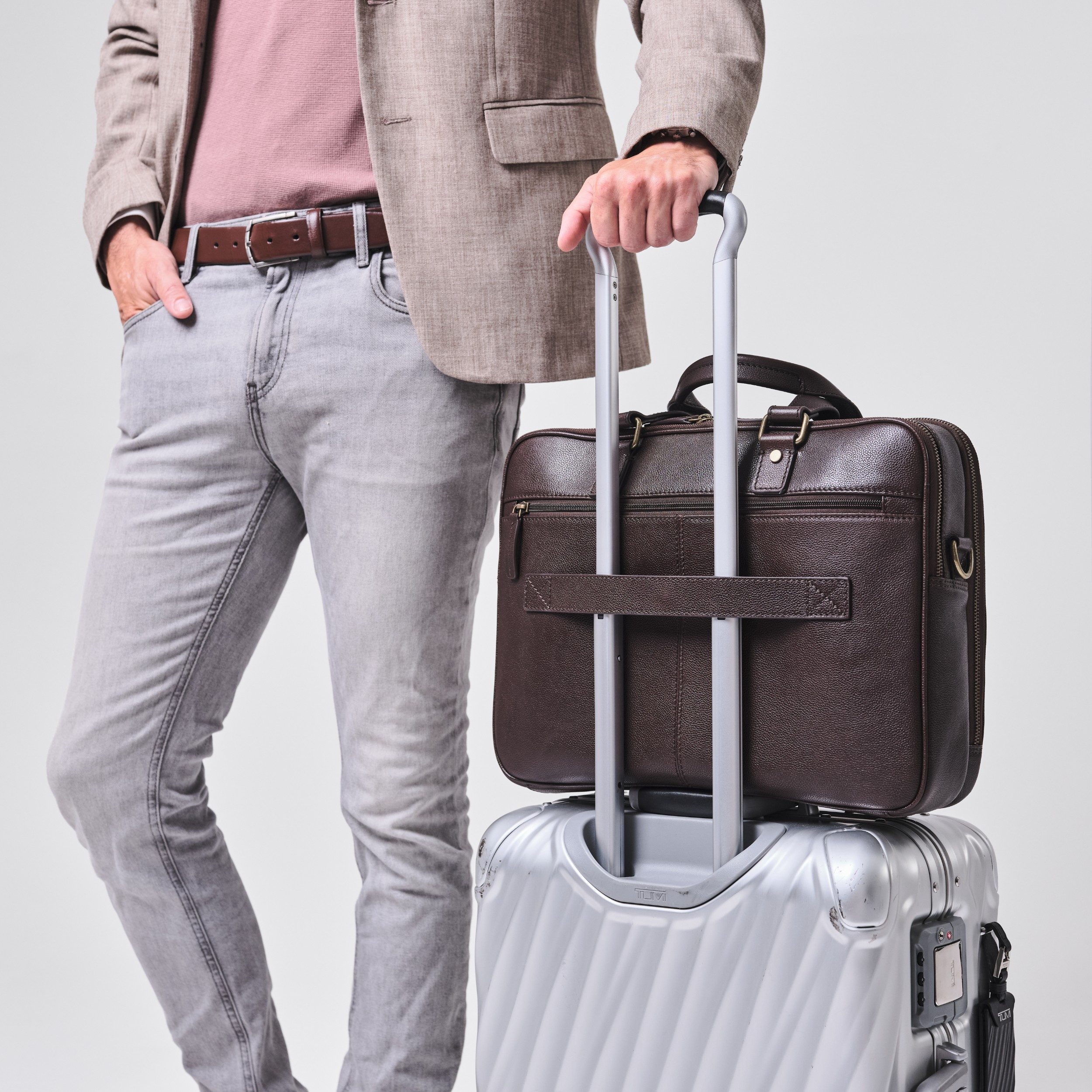 DRAKENSBERG Laptoptasche Aktentasche »Aurelio« Schoko-Braun, Herren, groß, aus luxuriösem Leder, elegant und modern
