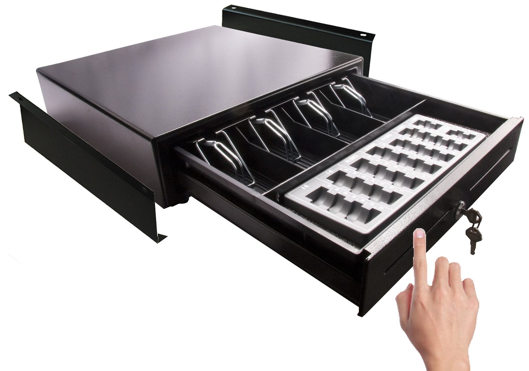 Geldkassette Touch-Kassenlade iQCash350TMU mit Münzbrett und Untertischhalterung