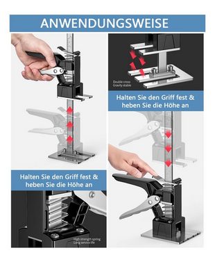 BOTC Getriebeheber Plattenheber 1x Handwerkzeugheber Hebevorrichtung Einfach Schrankheber, max. Hubhöhe: 30,00 cm, 1-tlg., Plattformlift, HandJack - 1 Stück - Armlift - Arbeitssparender Arm - 30cm Höhe