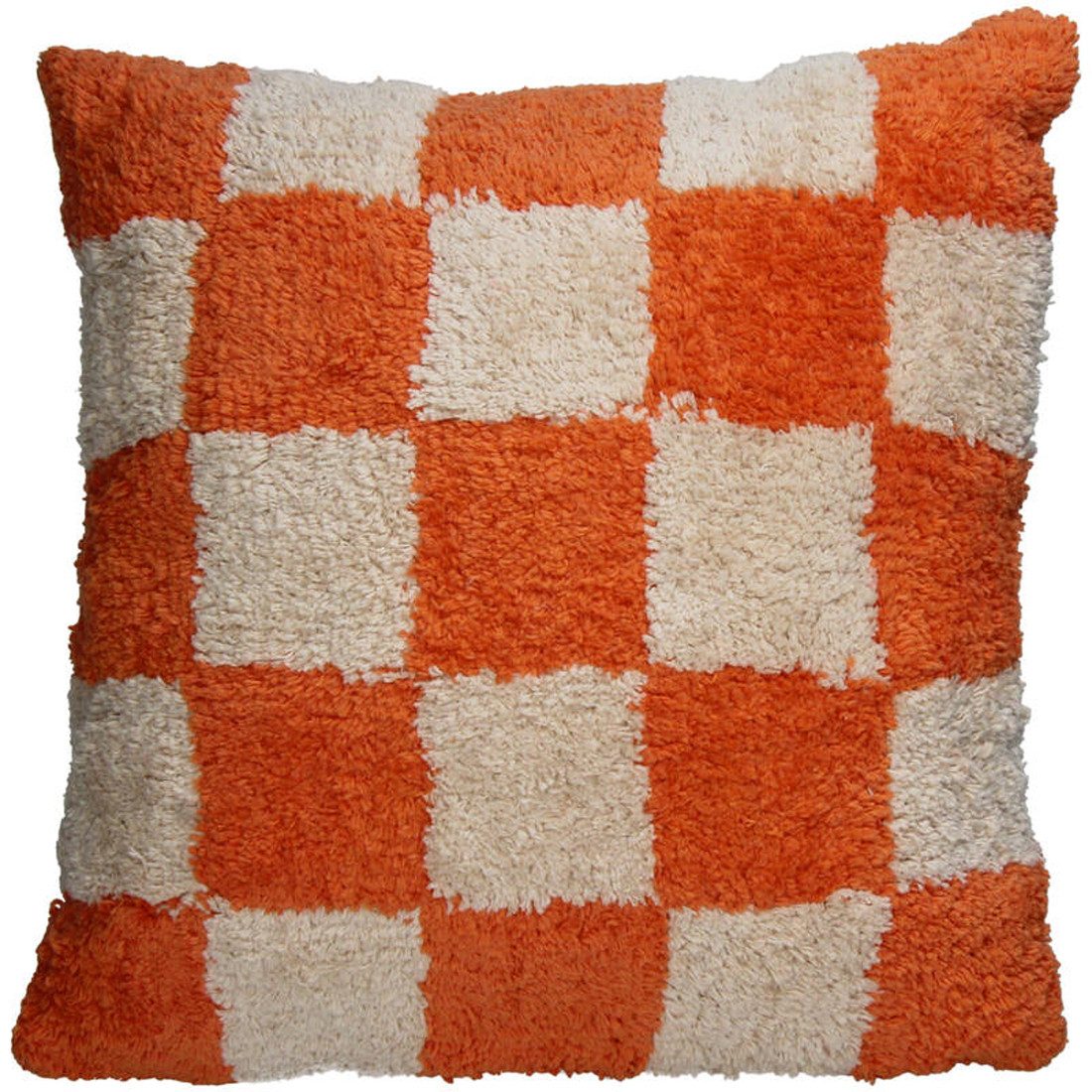 Kersten BV Dekokissen Kissen CHECKER orange creme, 45x45cm