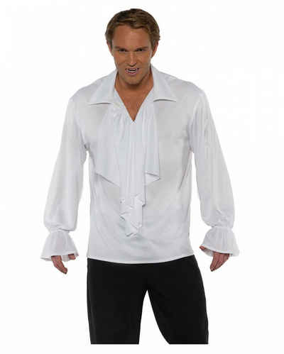 Horror-Shop Vampir-Kostüm Weißes Vampir Hemd mit Rüschen auf der Frontseite