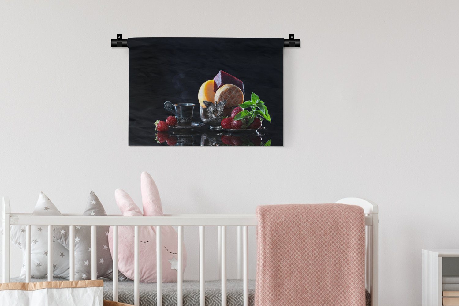 Obst - Wohnzimmer, Kleid, Schlafzimmer, - - Tisch Käse Kinderzimmer Wanddeko Wanddekoobjekt MuchoWow für Rustikal Wandbehang, - Stilleben,