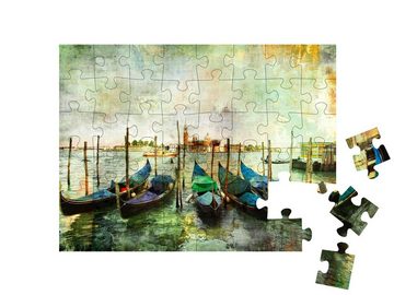puzzleYOU Puzzle Gondeln: schöne venezianische Bilder, Ölmalerei, 48 Puzzleteile, puzzleYOU-Kollektionen Kunst & Fantasy