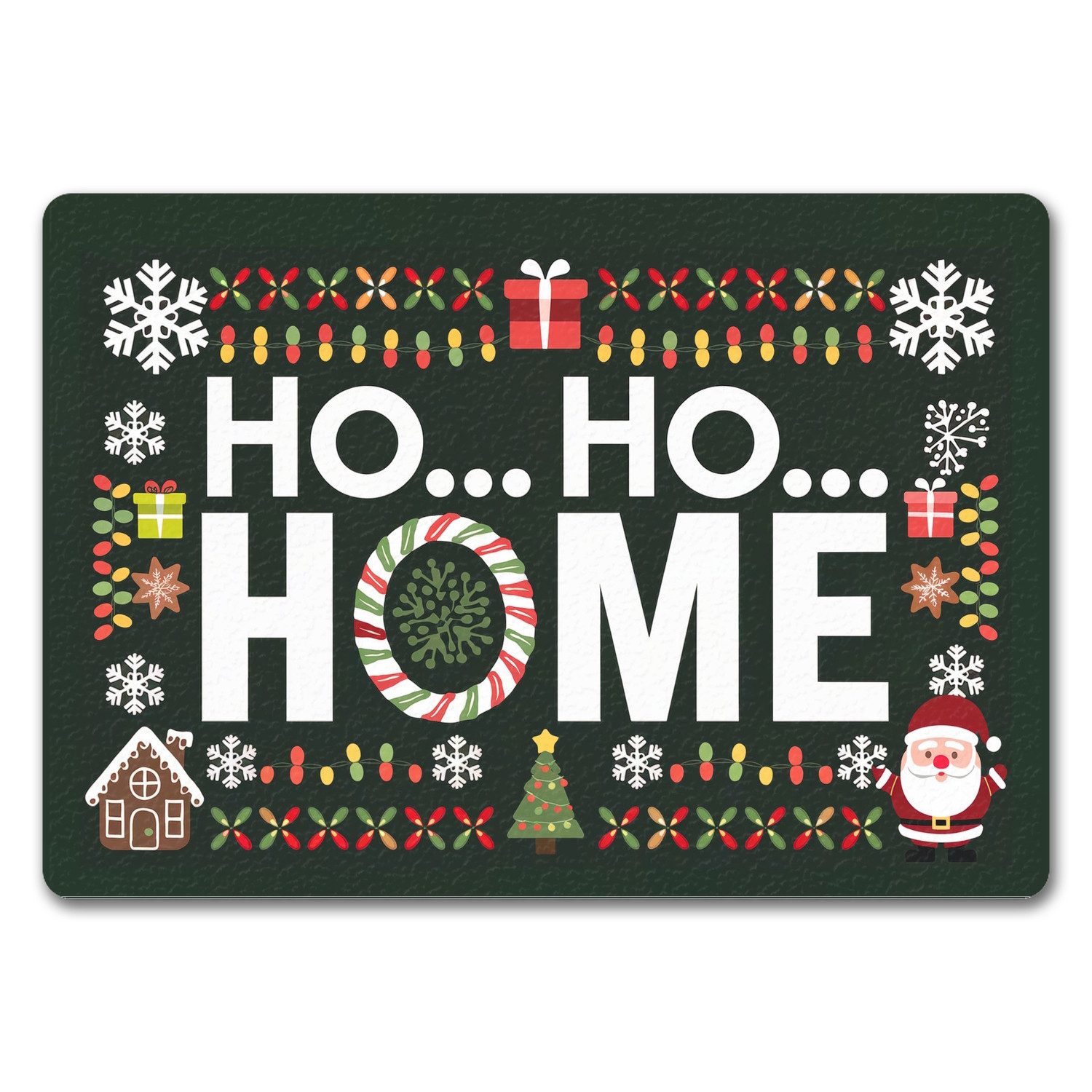 Fußmatte HO HO HOME Fußmatte in 35x50 cm ohne Rand - Weihnachtlich Willkommen