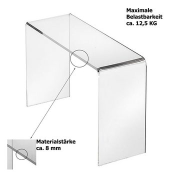 ogoPLUS Beistelltisch Acryl 450 x 450 x 300 mm, U-Ständer 8 mm, Ablage, Nachttisch