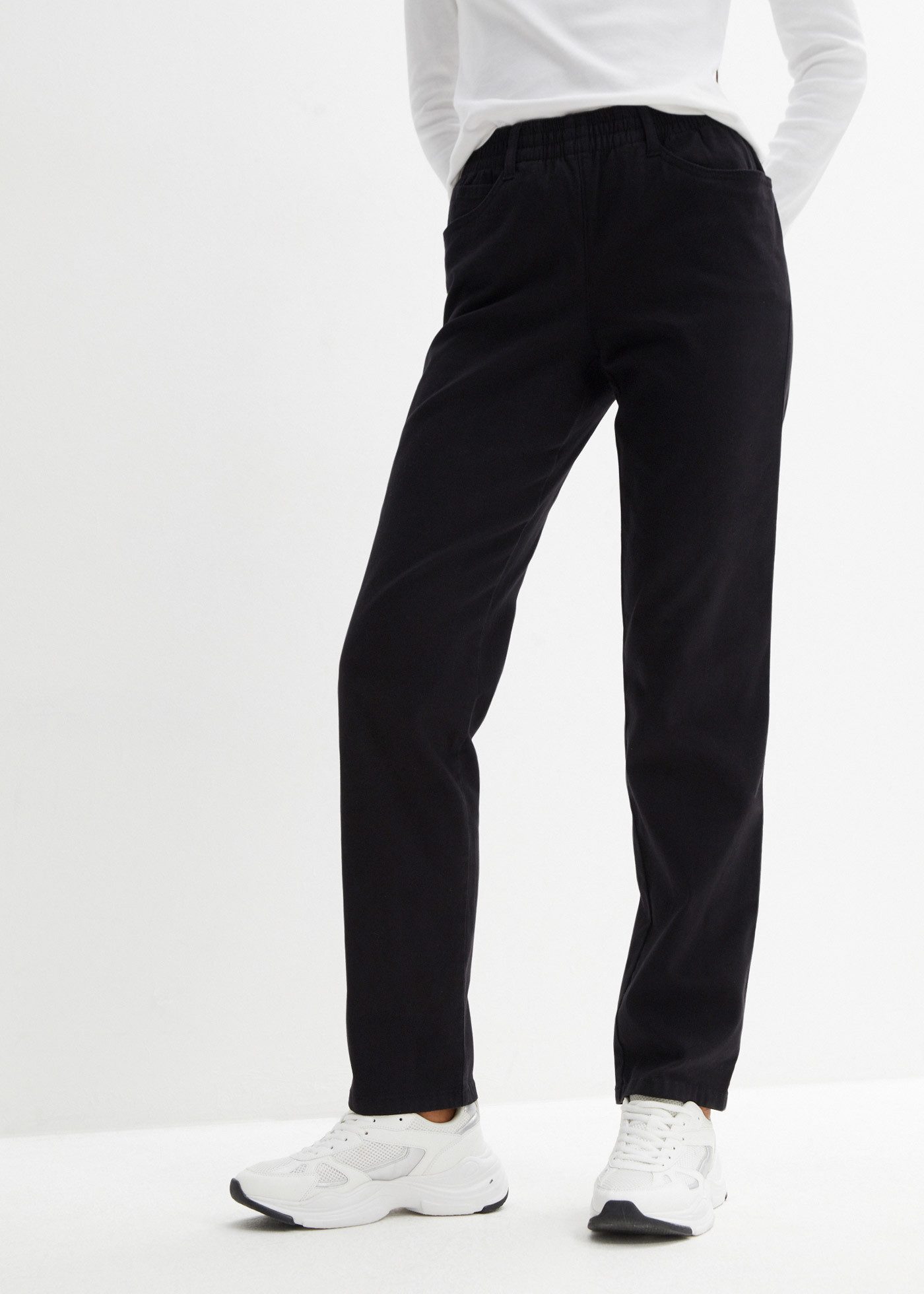 bonprix Stretch-Hose (Packung, 2-tlg) mit elastischem Gummibund, Regular Fit, schmale Beinform