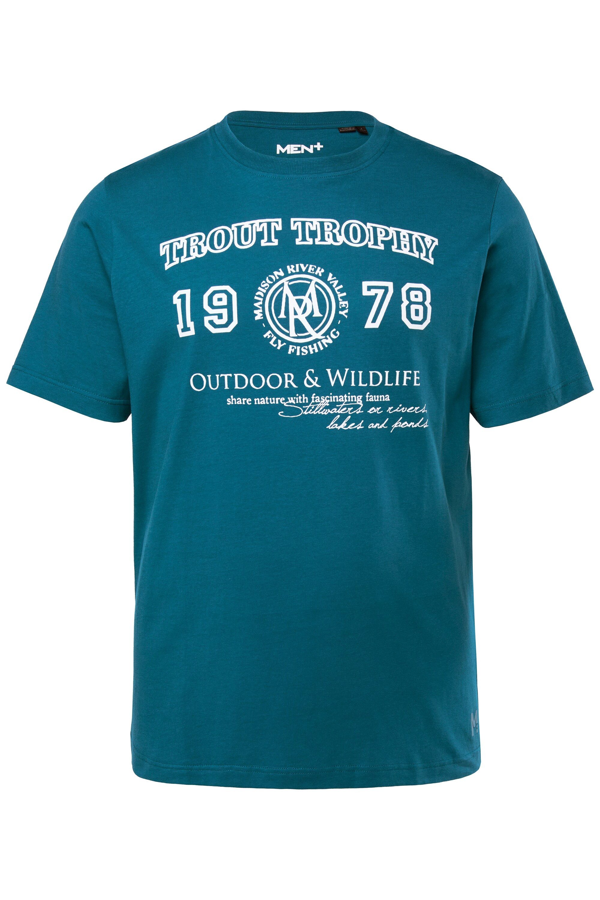 Men Plus T-Shirt T-Shirt Halbarm Brustprint günstig online kaufen