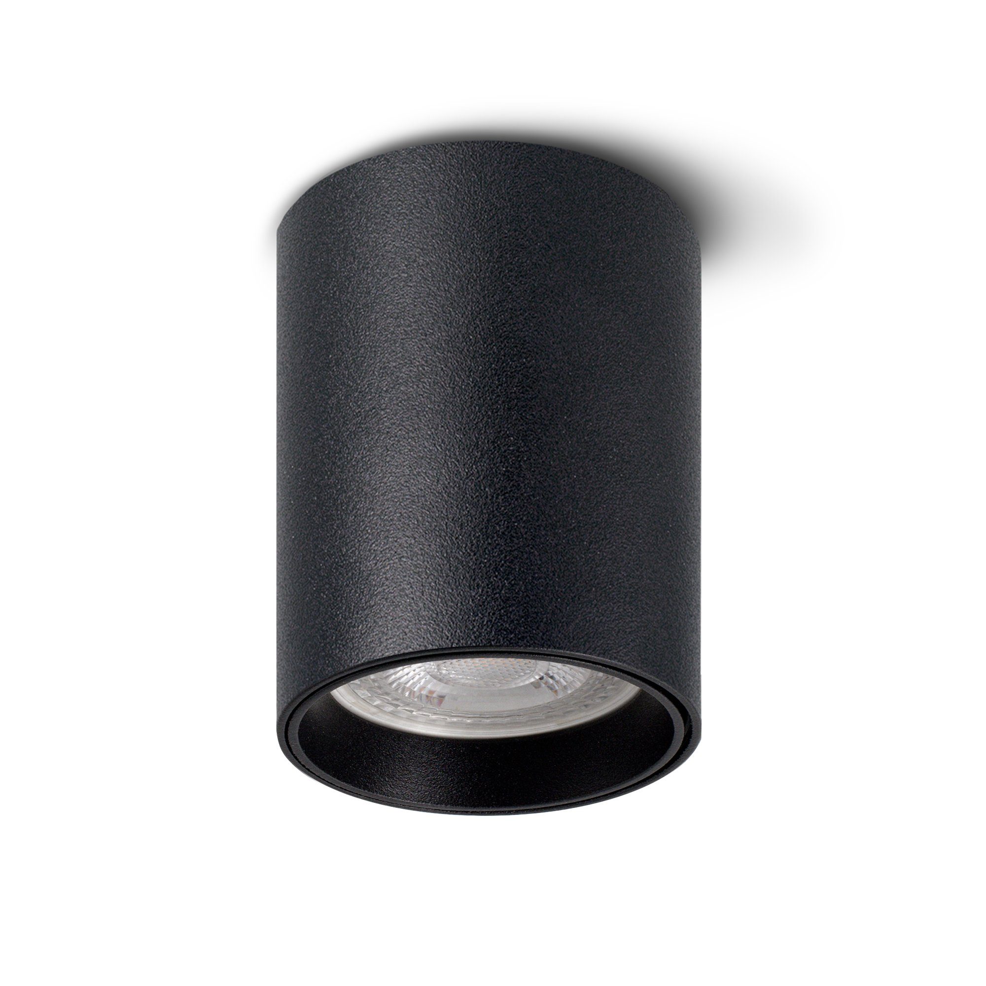 Aufputzleuchte TOBI-S LED Mini mit schwarz GU10 SSC-LUXon wechselbarer Lampe, Aufbauleuchte Warmweiß