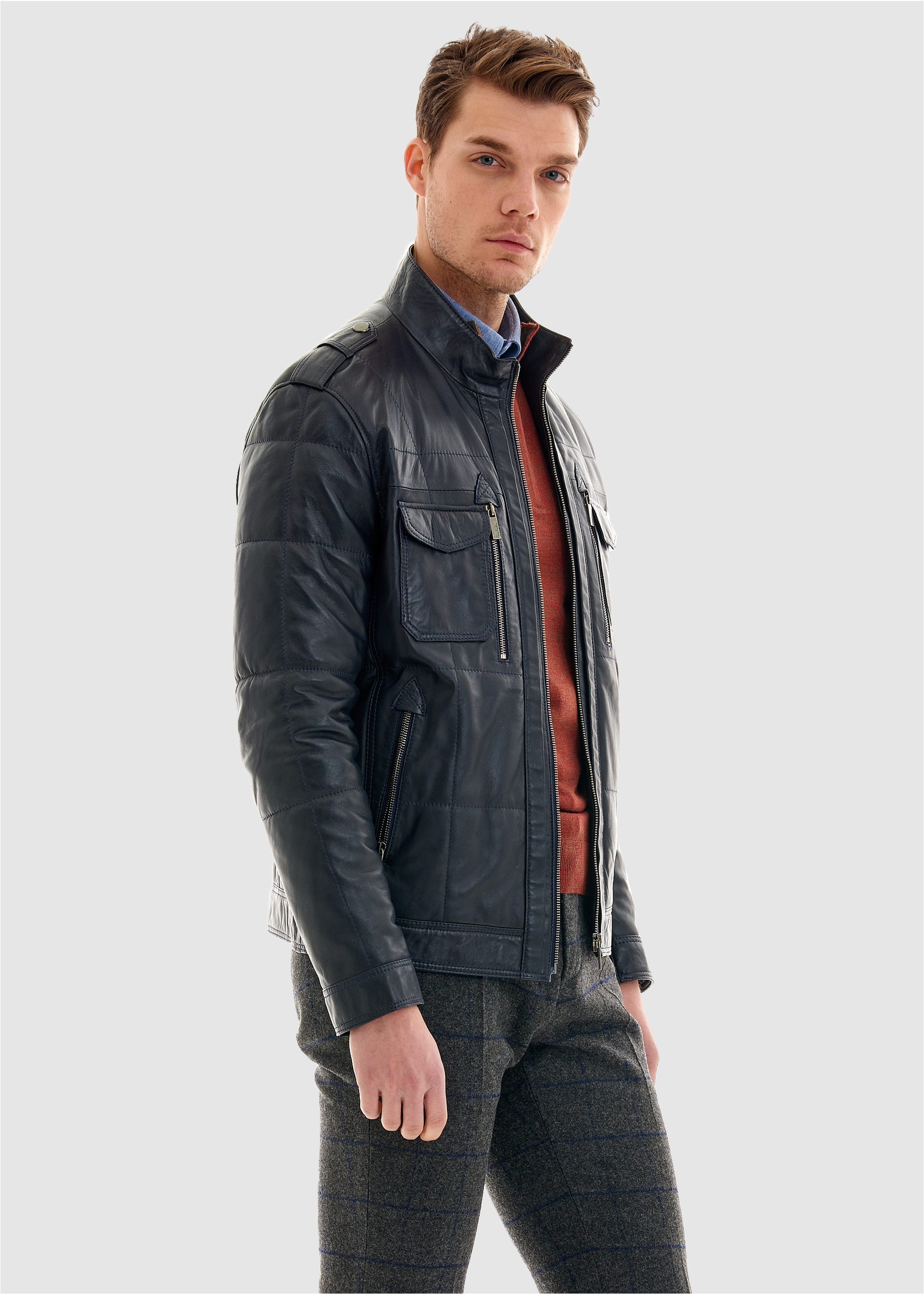 Pierre Cardin Lederjacke in tollem Stepp-Design