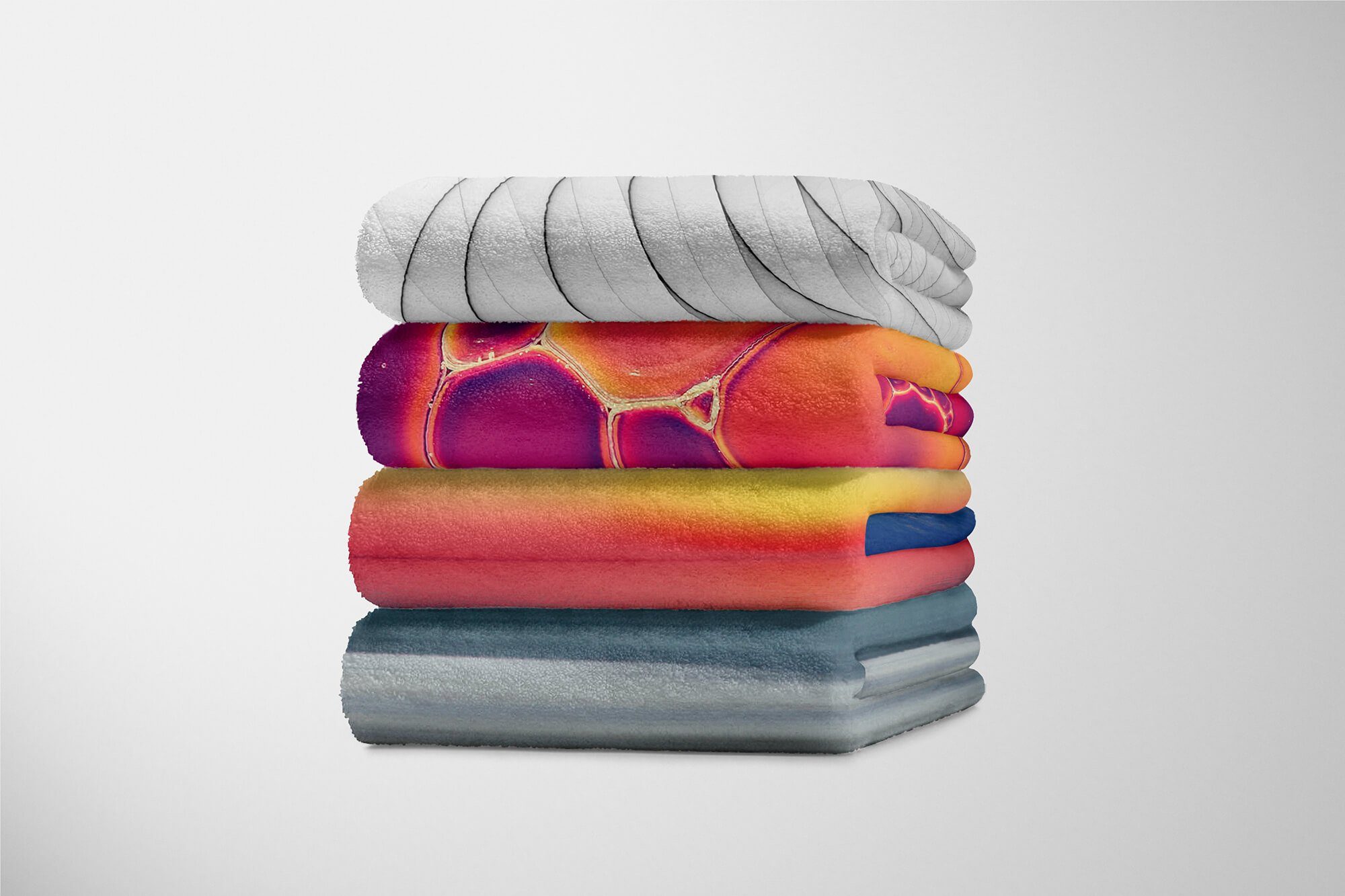 Strandhandtuch Handtuch Baumwolle-Polyester-Mix Abstrakt Sinus Handtuch (1-St), Art Kuscheldecke Handtücher Saunatuch mit Horizont Fotomotiv Meer,