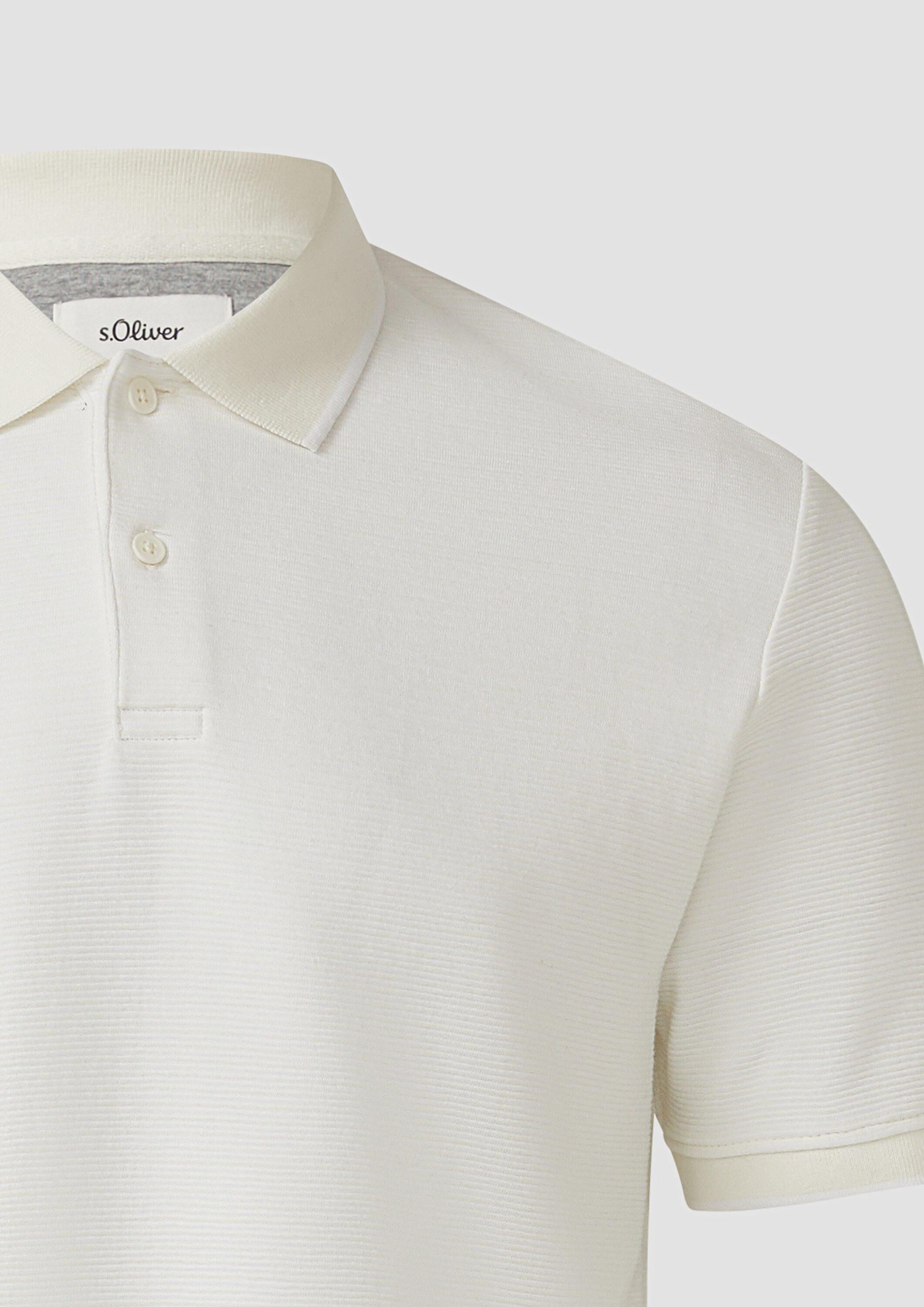 s.Oliver Kurzarmshirt Polo-Shirt Strukturiertes Poloshirt aus Baumwolle in Two-Tone-Optik