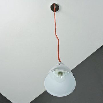 Licht-Erlebnisse Pendelleuchte AXE, ohne Leuchtmittel, Hängeleuchte Chrom Rot Loft Textilkabel retro dekorativ Wohnzimmer