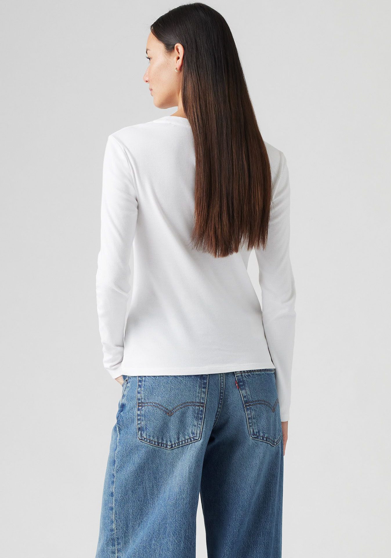 Levi's® Langarmshirt ESSENTIAL HM LS TEE mit Logo Stickerei