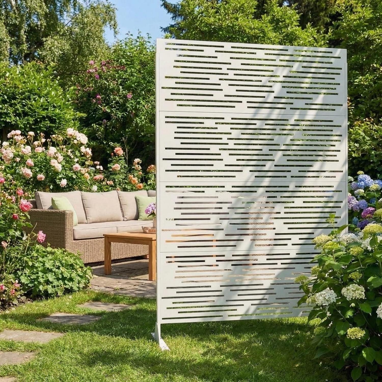LuxusKollektion Paravent Sichtschutz Metall 180x120 cm (1 St)