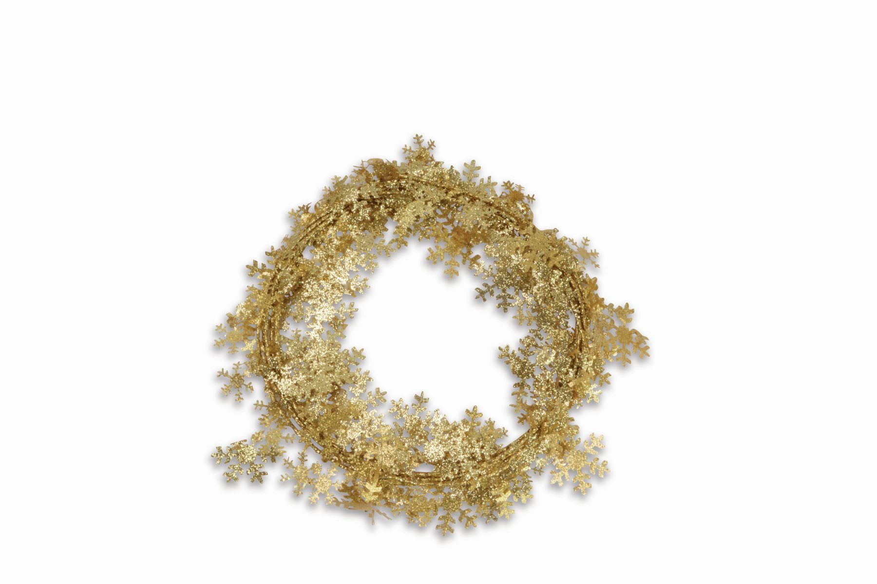 RIFFELMACHER & WEINBERGER Weihnachtsbaumkugel Weihnachtsdeko Girlande Schneeflocken, Gold, 2,7