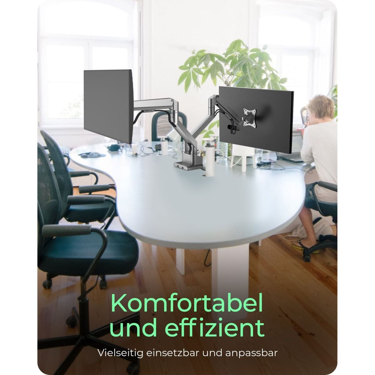 ICY BOX Monitor-Halterung IB-MS524-T Monitorarm für 2 Monitore