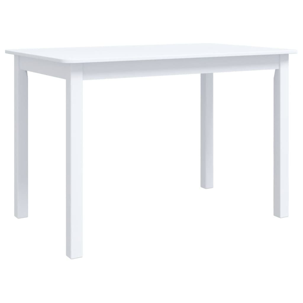 furnicato Esstisch Weiß 114x71x75 cm Massivholz Gummibaum (1-St)