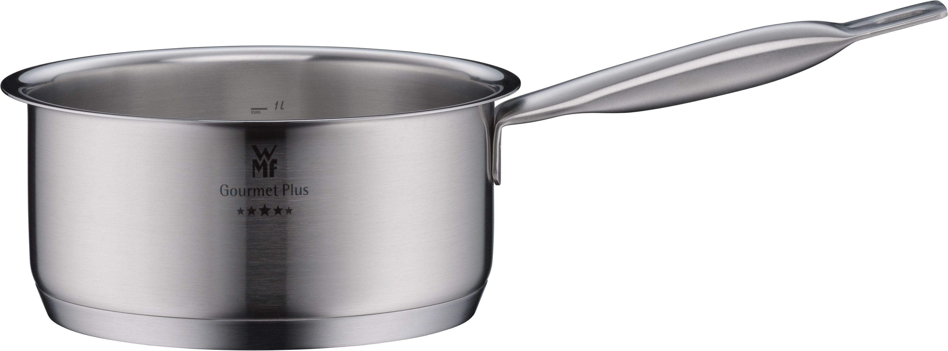 WMF Kasserolle Gourmet Plus, Cromargan® Edelstahl Rostfrei 18/10 (1-tlg), wärmeduzierende Hohlgriffe, Innenskalierung, breiter Schüttrand