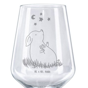Mr. & Mrs. Panda Rotweinglas Schwein Glück - Transparent - Geschenk, Glücksschwein. Glück, Schwein, Premium Glas, Luxuriöse Gravur