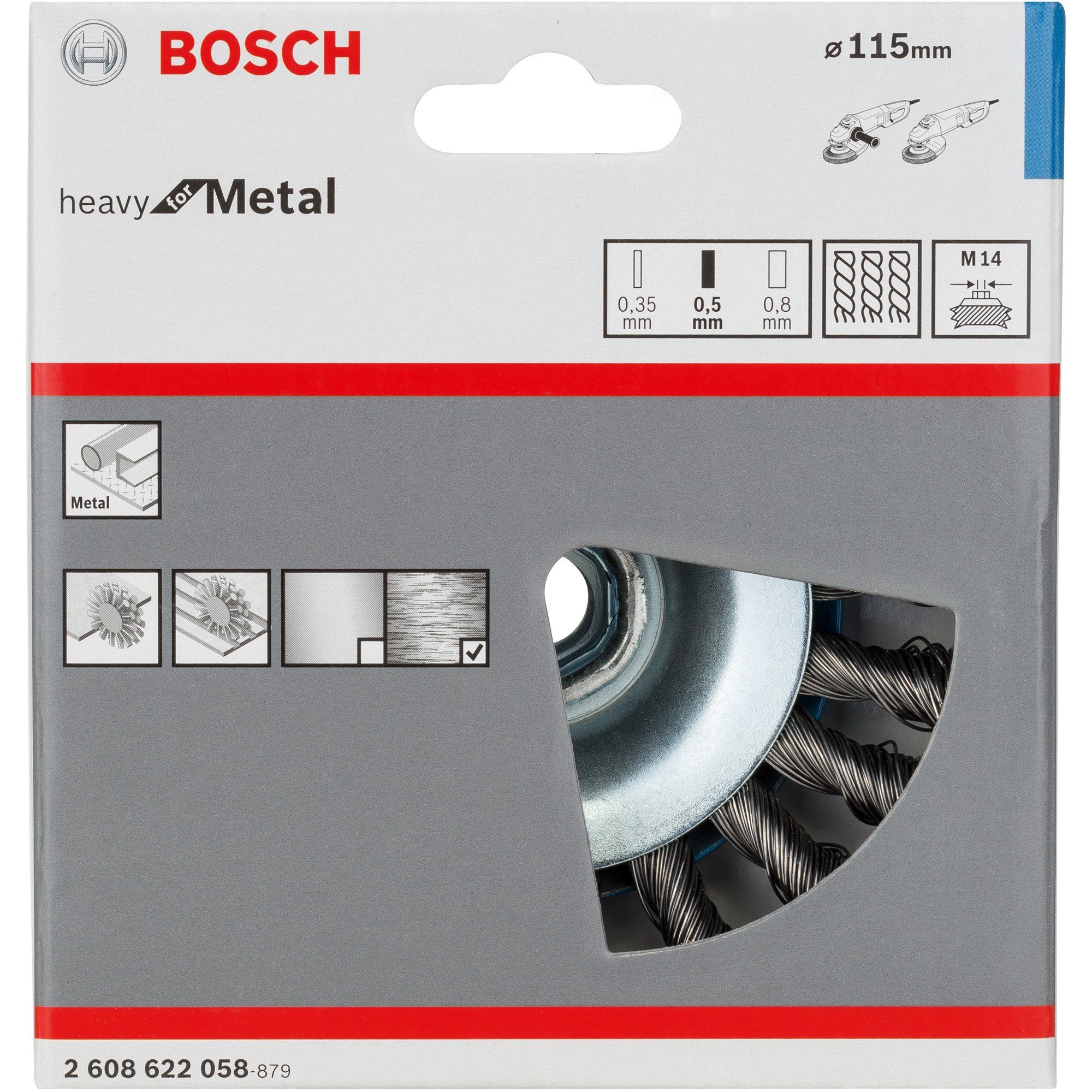 BOSCH Schleifscheibe Bosch Kegelbürste Metal, for Heavy Professional Ø