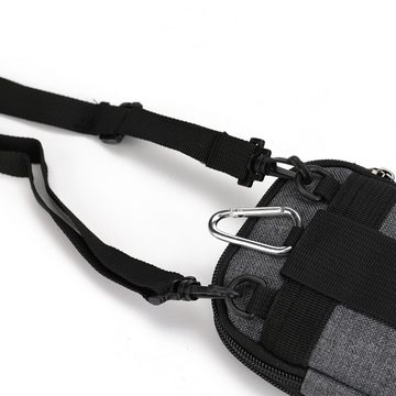 K-S-Trade Handyhülle für TP-LINK Neffos A5, Holster Gürteltasche Handy Tasche Schutz Hülle grau Zusatzfächer