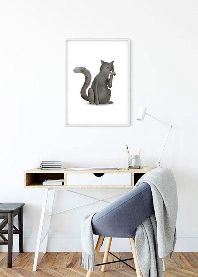 Wohnzimmer Tiere Cat, Schlafzimmer, (1 Kinderzimmer, Poster Komar Animal St), Cute