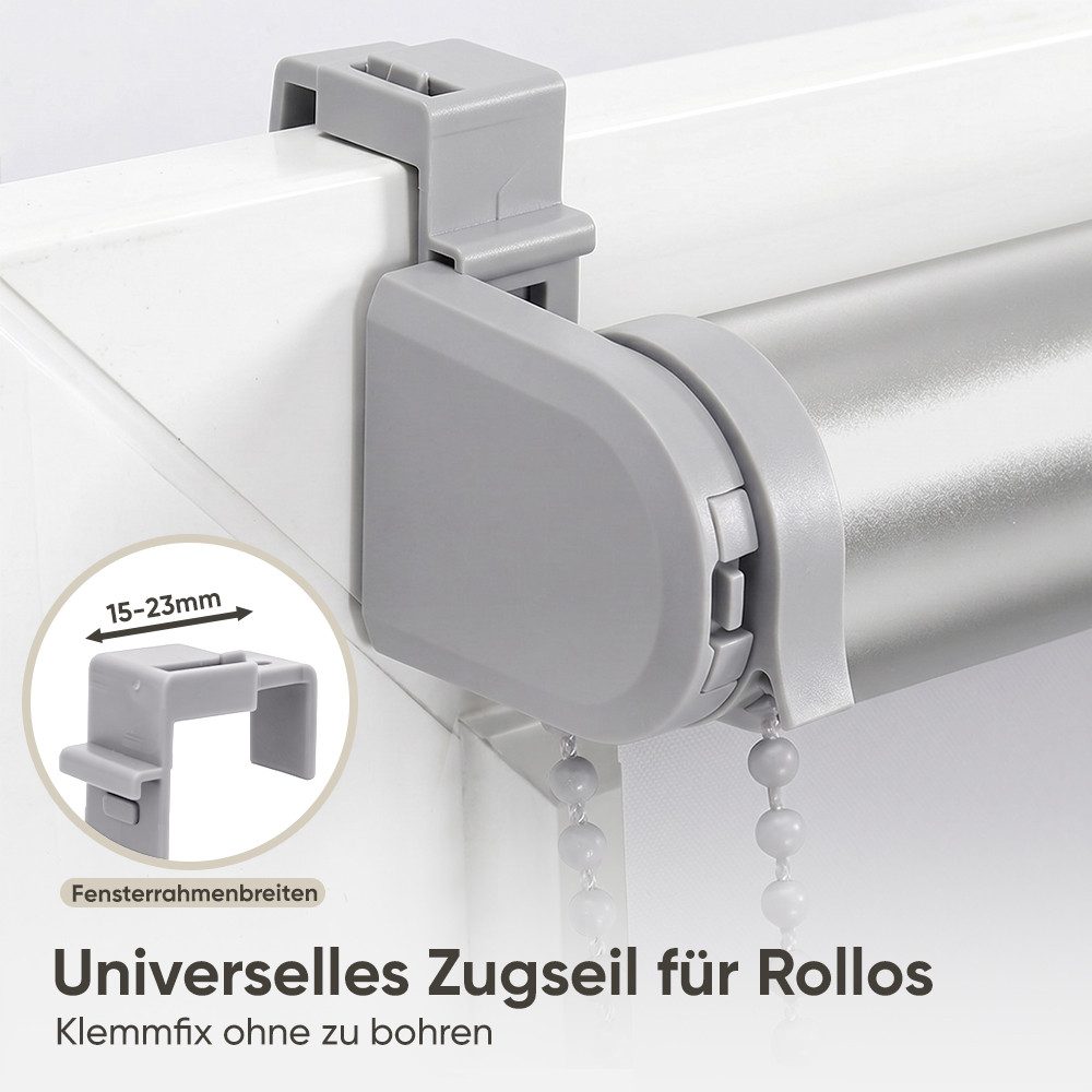 Rollo Seitenzugrollo Verdunkelungsrollo ohne Bohren verdunkelnd Rollo, Sekey, Klemmfix, Klemmfix, Seitenzugrollo, Silberbeschichtung, Stoffbreite=Bestellbreite- – Bild 5 von 5