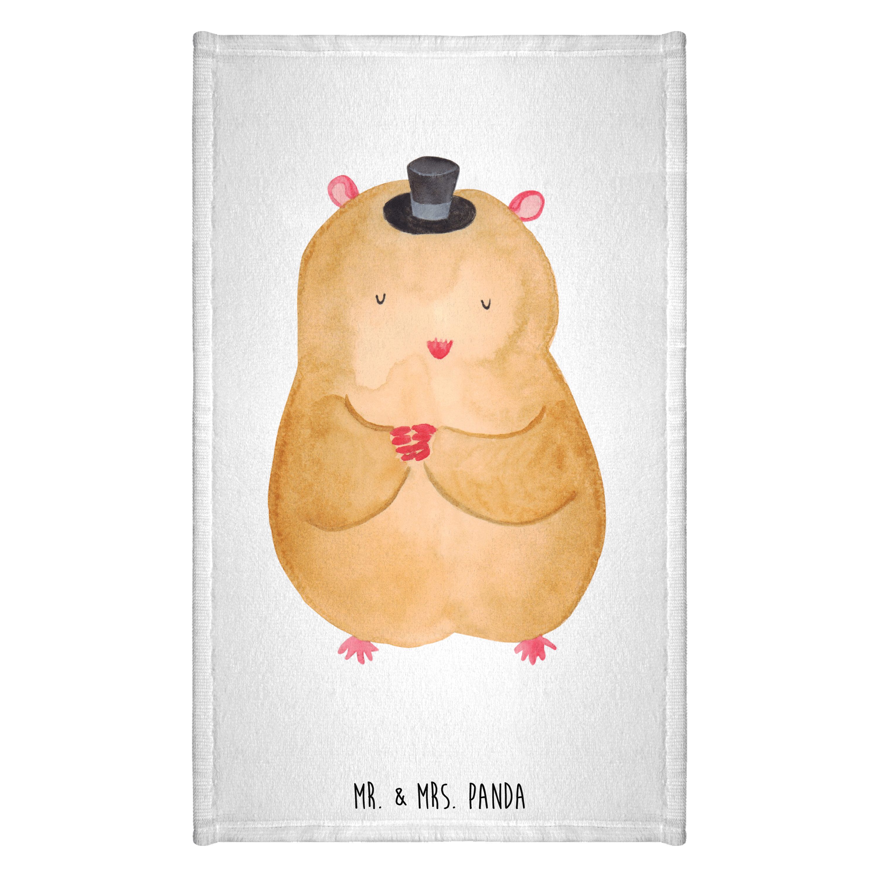 Handtuch Hamster Hut - Weiß - Geschenk, Tiere, Sport Handtuch, Frottier, Gäste