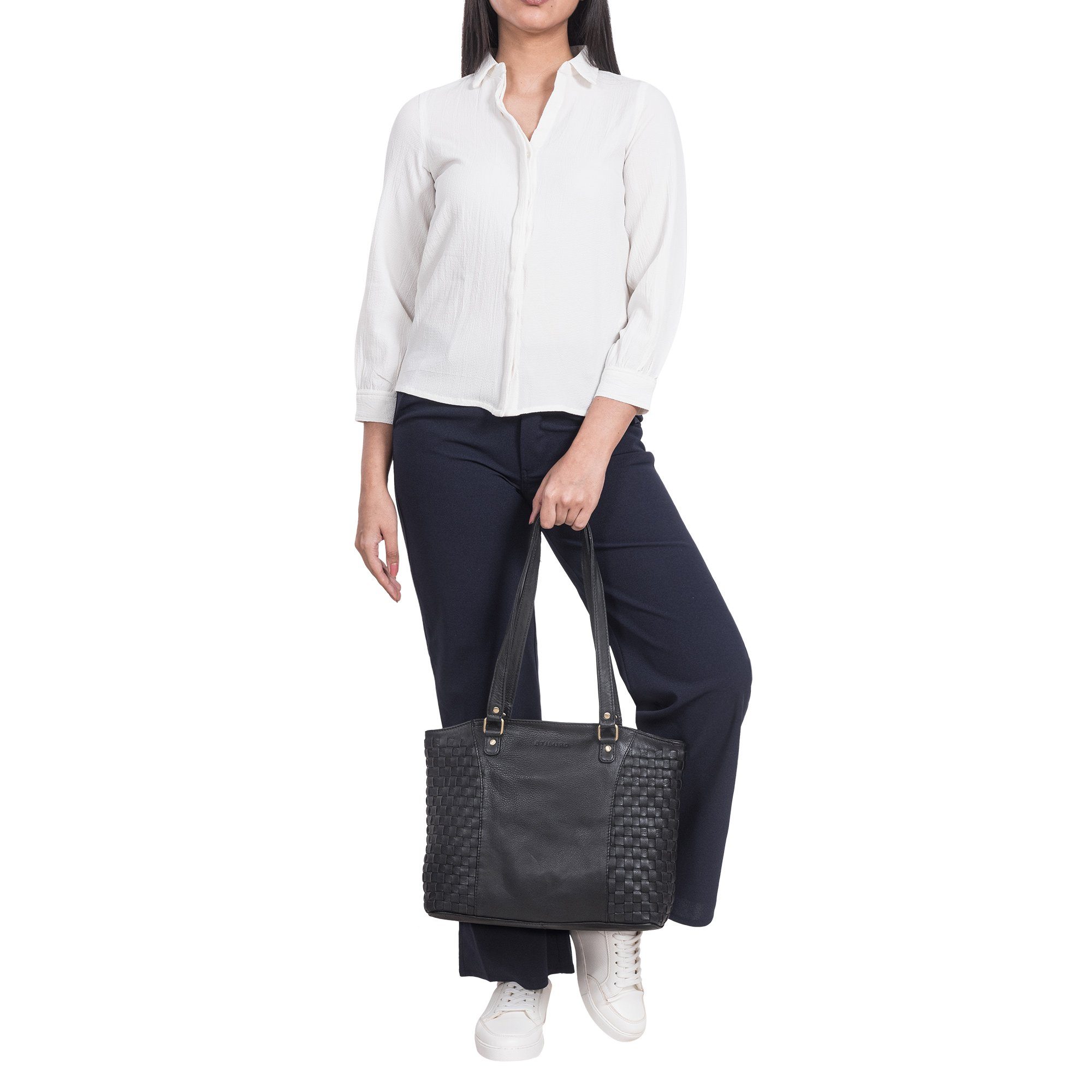 STILORD Handtasche "Cora" Handtasche Damen im Boho-Look Leder geflochten