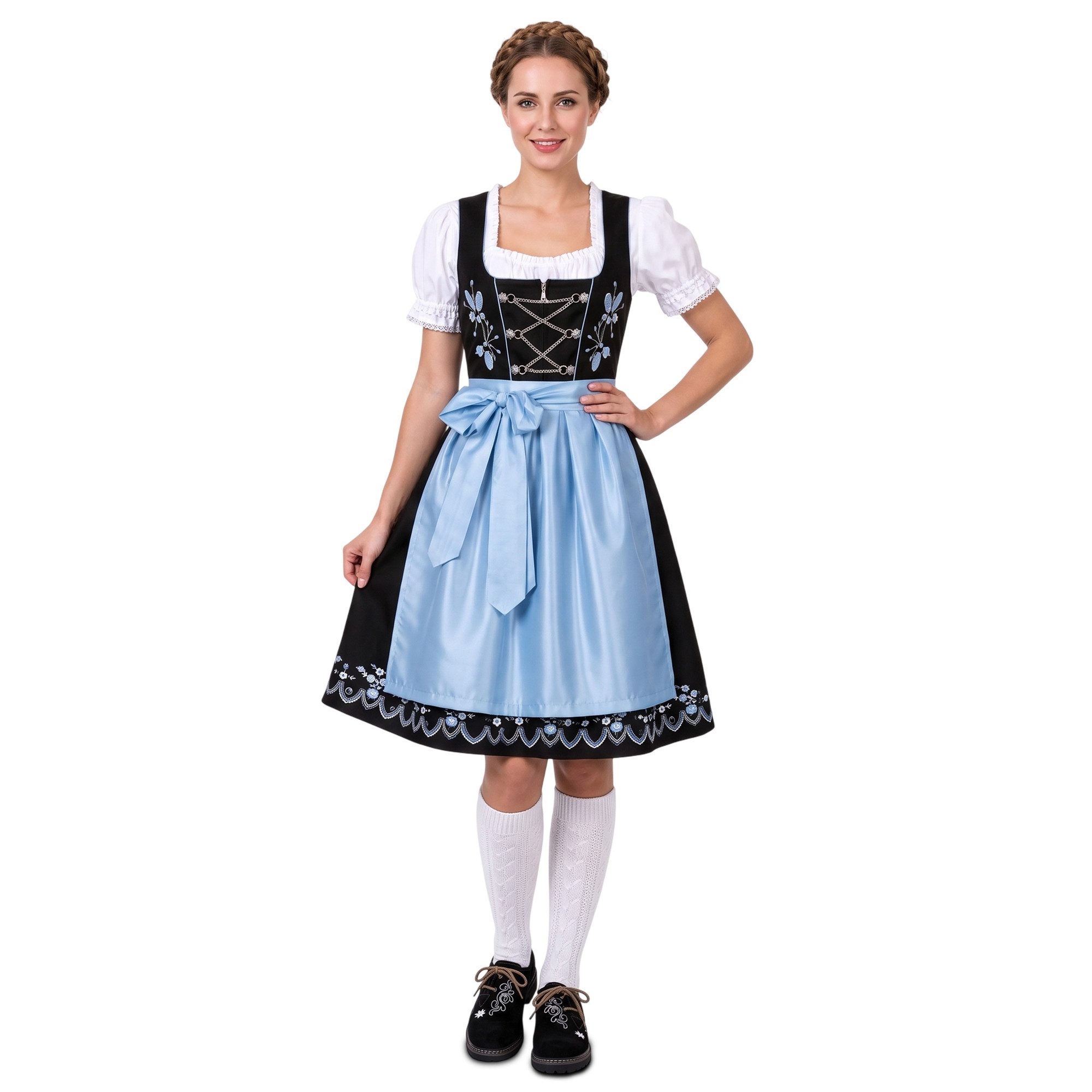 German Wear Dirndl GW1315 3-teiliges Midi Dirndl Dirndel Trachtenkleid – Bild 2 von 5