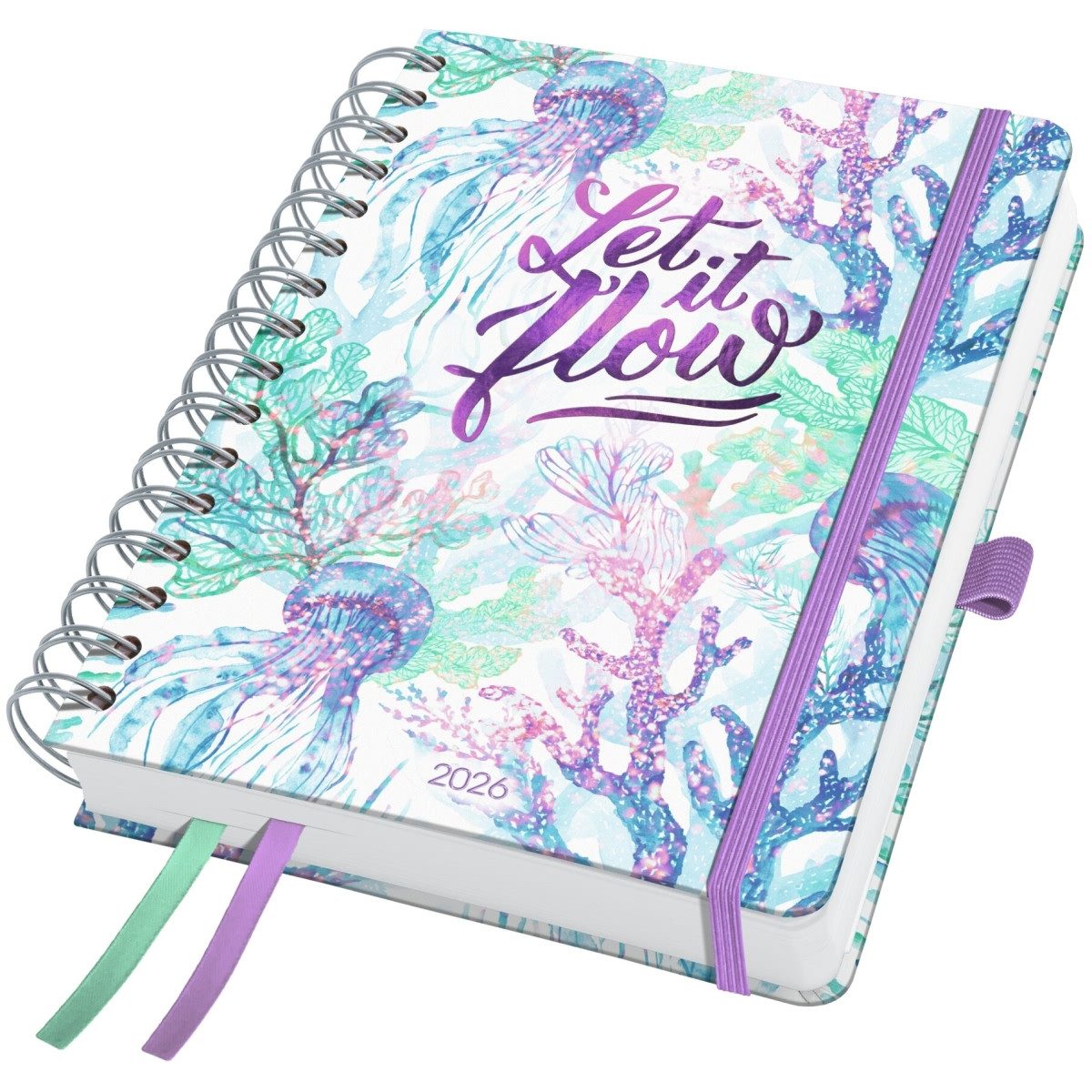 Sigel Taschenkalender Spiral-Kalender Jolie ca. A5 Underwater Miracles 2026