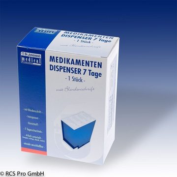 Dr. Junghans Medical GmbH Pillendose Medikamentendispenser 7 Tage blau mit Blindenschrift