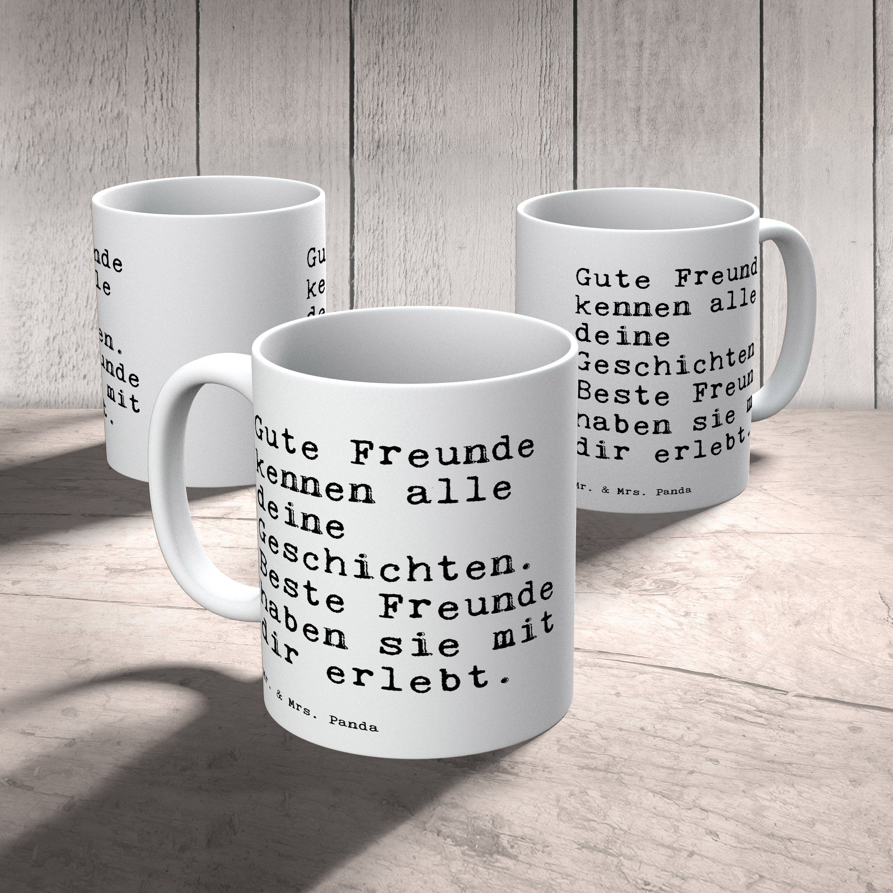 Weiß Geschen, - Freund, Gute bester Panda kennen & - Freunde Mr. Mrs. alle... Geschenk, Tasse Keramik