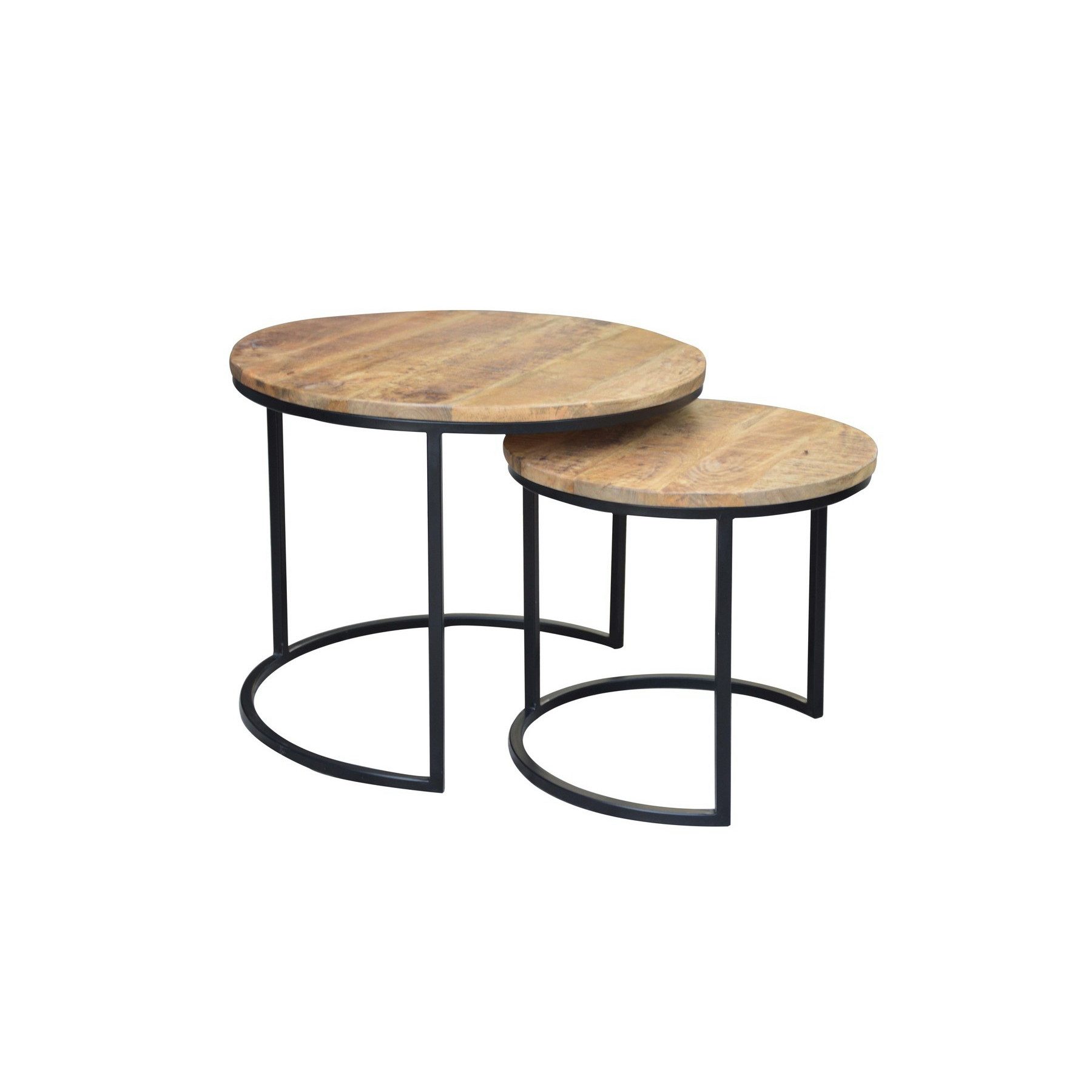 riess-ambiente Beistelltisch ELEMENTS Ø60cm natur / schwarz (Set, 2-St), Ma günstig online kaufen