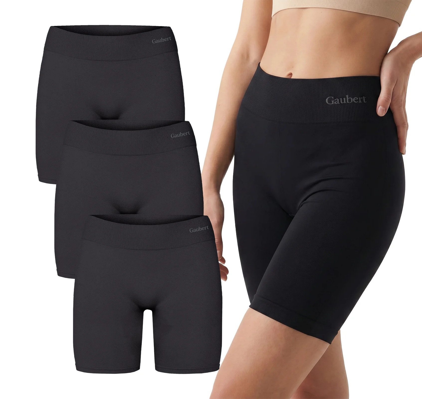 Rungassi Langer Boxer GAUBERT Nahtlose Radhose Damen 3er Set Anti-Reibungs Shorts Gr.L/XL