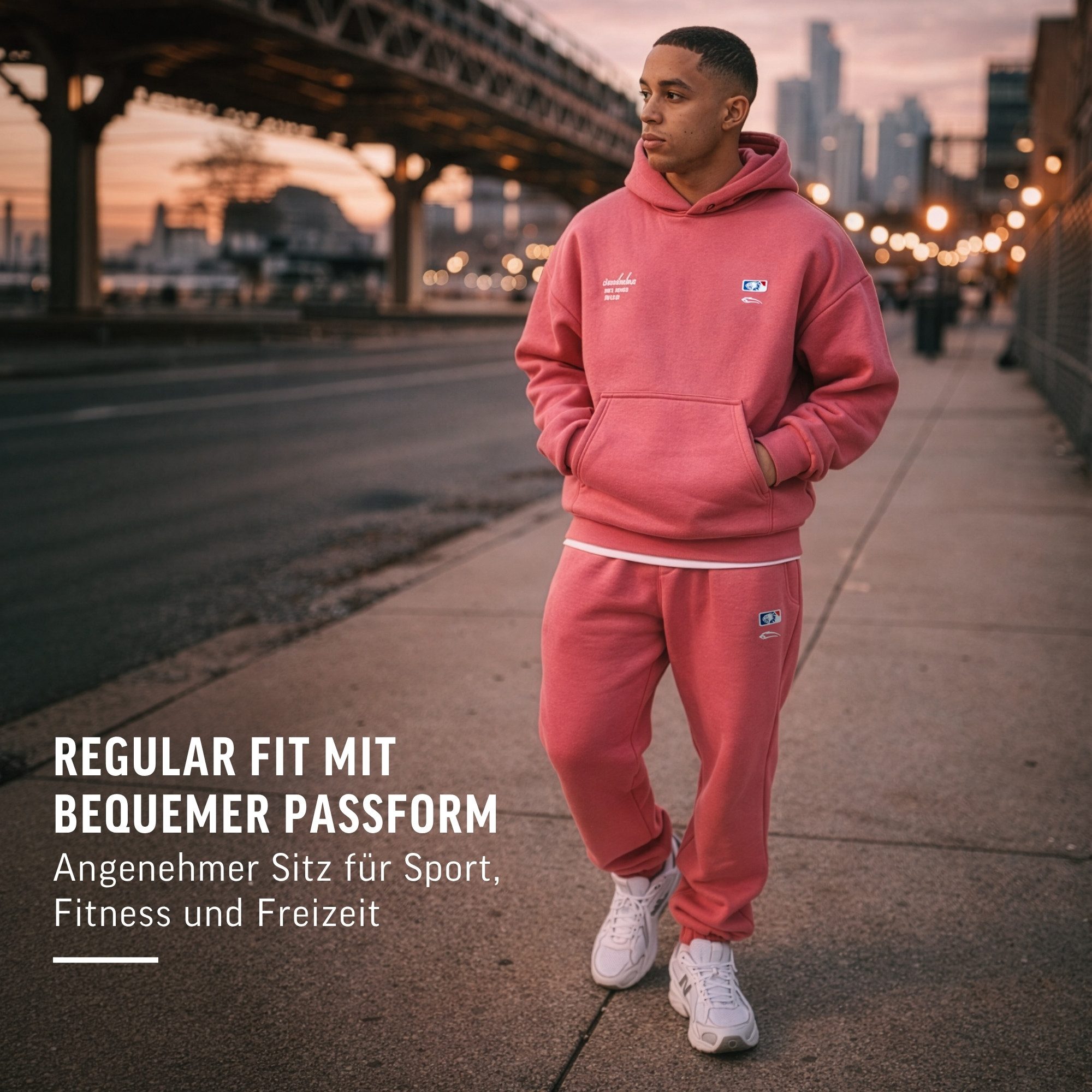 Smilodox Jogginghose Striver, Trainingshose Regular Fit mit elastischem Bund, Sport Seitentaschen Bündchen Smilodox Patch Stickerei Gym Freizeit