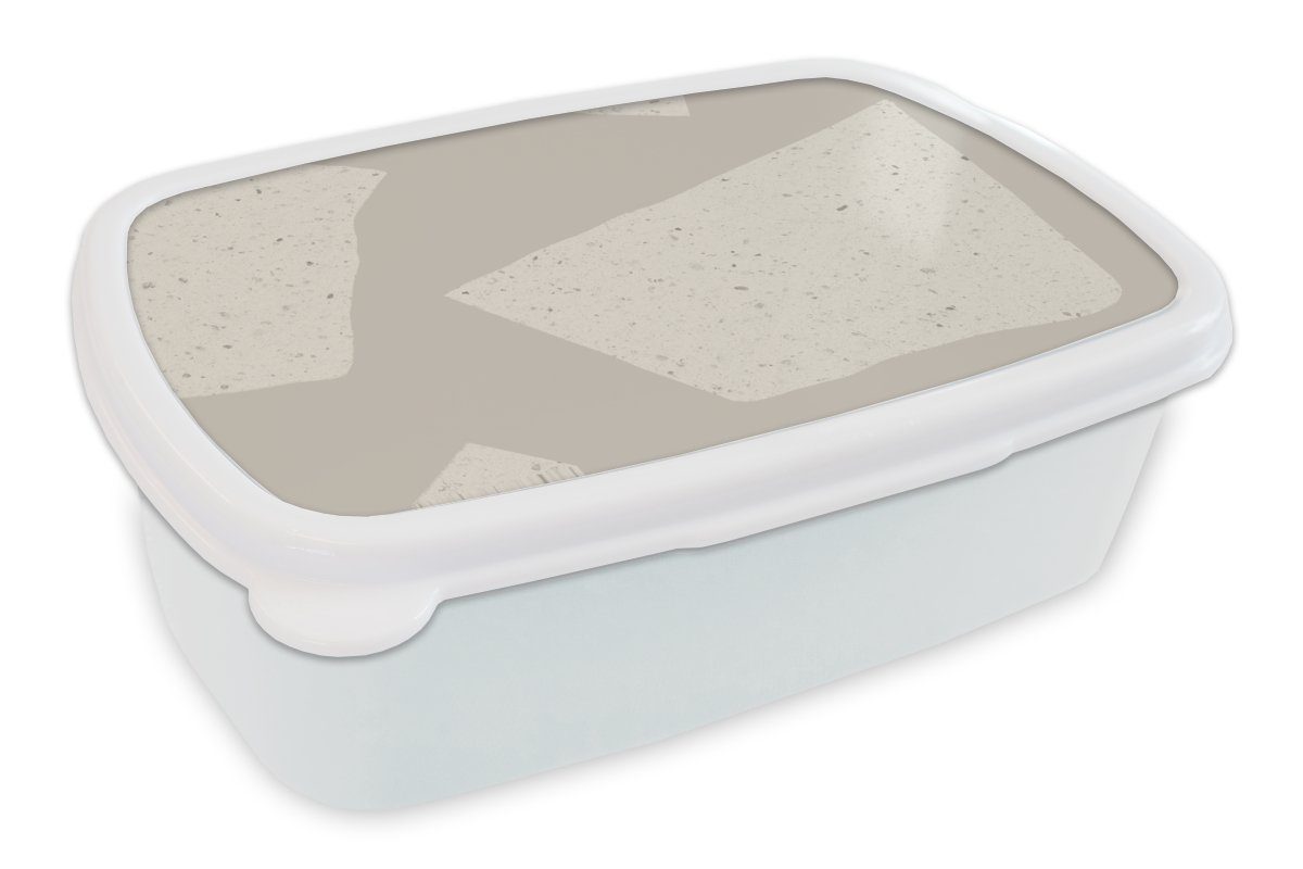 MuchoWow Lunchbox Terrazzo - Abstrakt - Pastell - Muster, Kunststoff, (2-tlg), Brotbox für Kinder und Erwachsene, Brotdose, für Jungs und Mädchen weiß