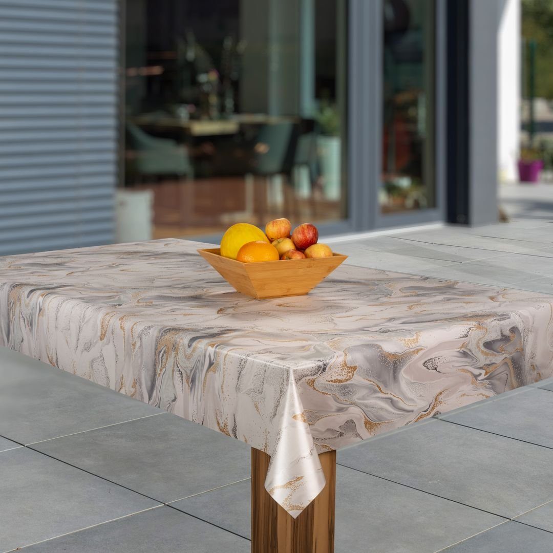 laro Tischdecke Wachstuch-Tischdecken Abwaschbar Sand Sahara beige braun rechteckig