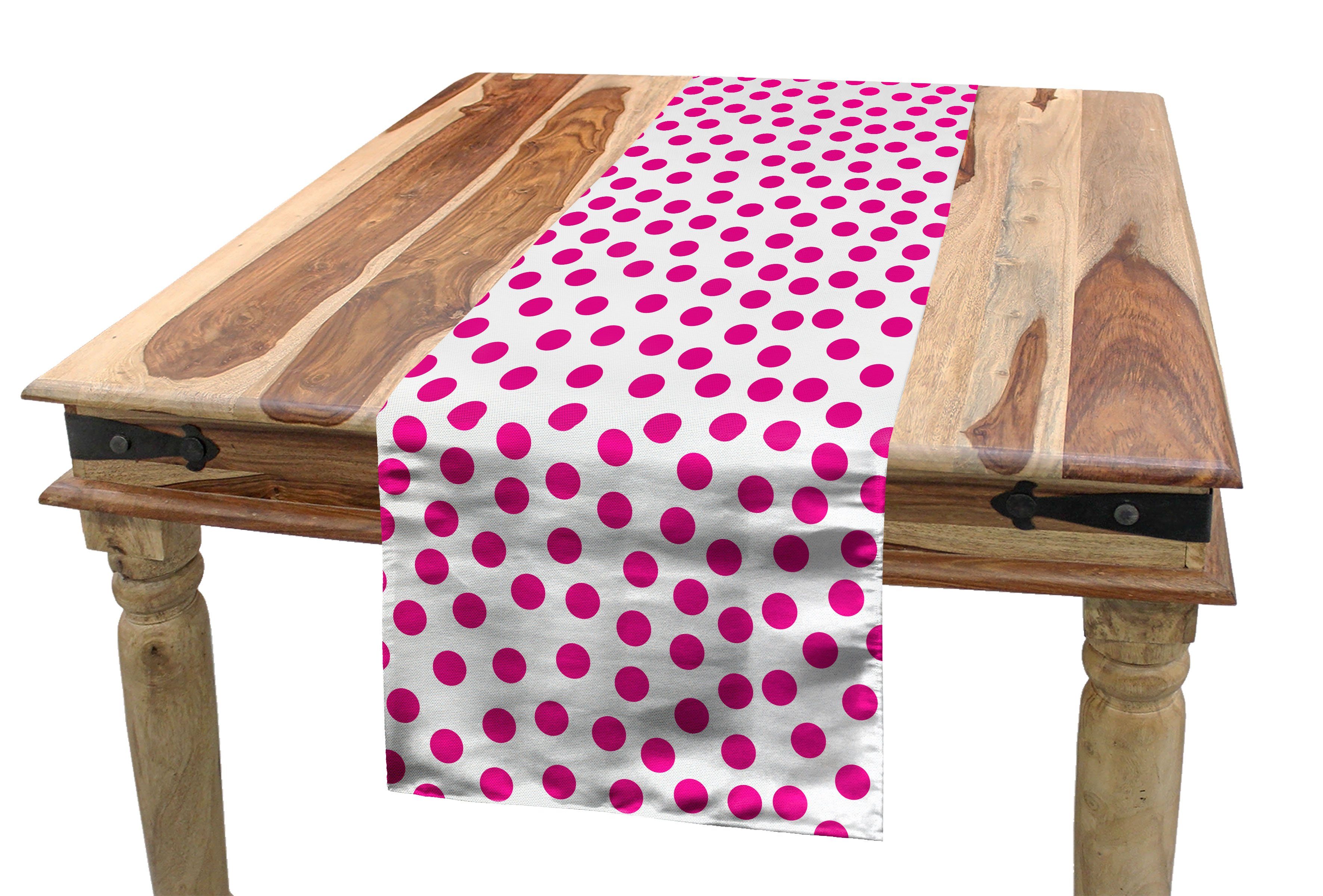 Küche Rechteckiger Tischläufer, asymmetrische Tupfen Esszimmer Rosa Tischläufer Abakuhaus Dekorativer Runden