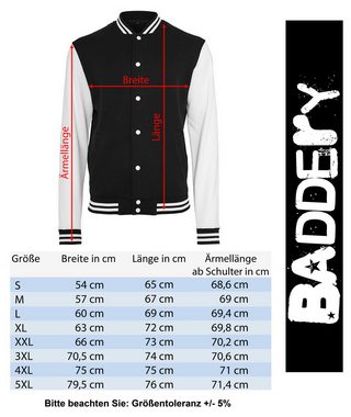 Baddery Collegejacke College Jacke : USA Flagge - Baseball Jacke - Sweat College Jacket, hochwertiger Siebdruck, Stick-Patch, auch Übergrößen