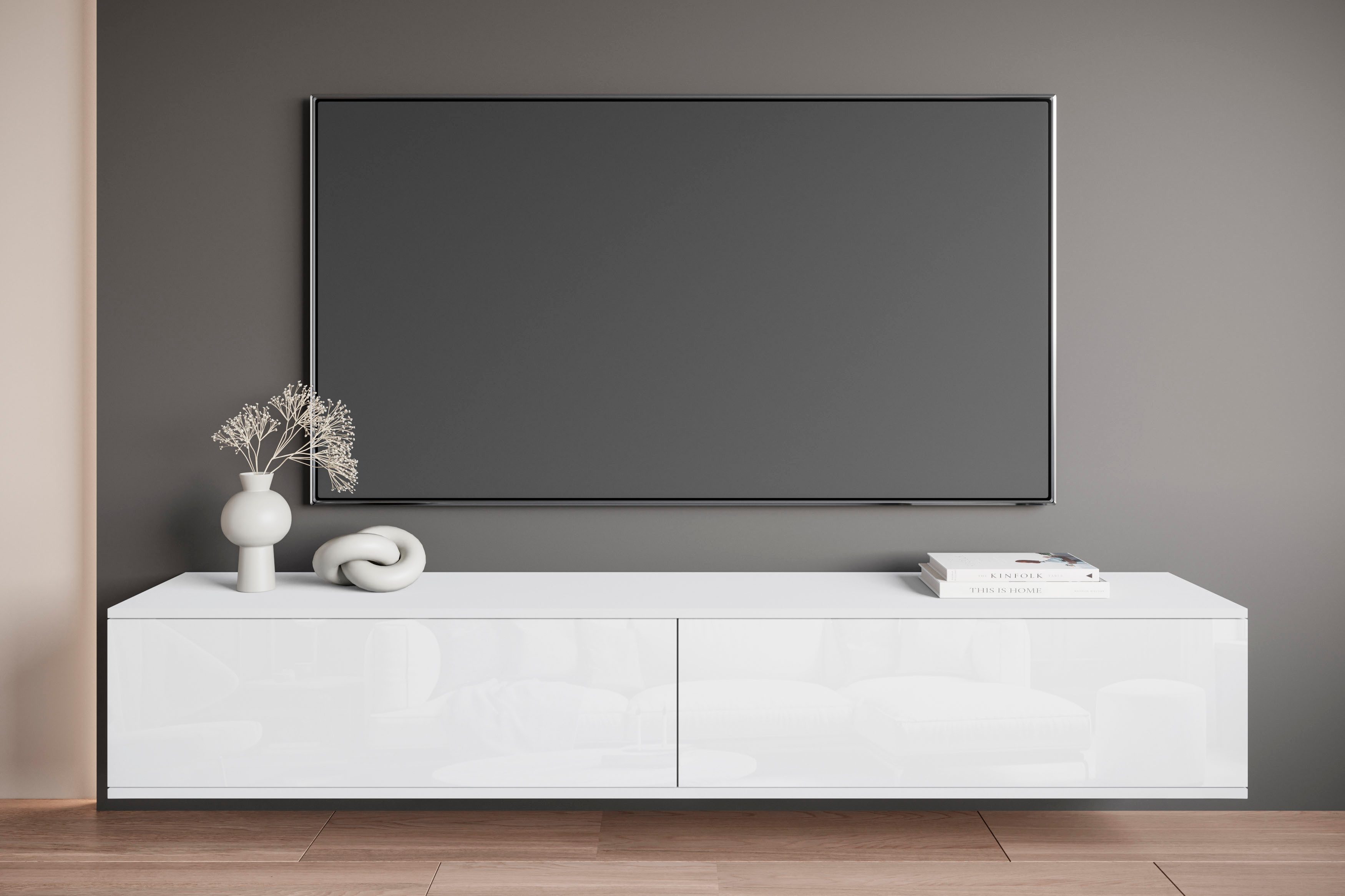 OTTO home Lowboard Kania (1 St), 2 Klappen – flexibel hängend oder stehend montierbar