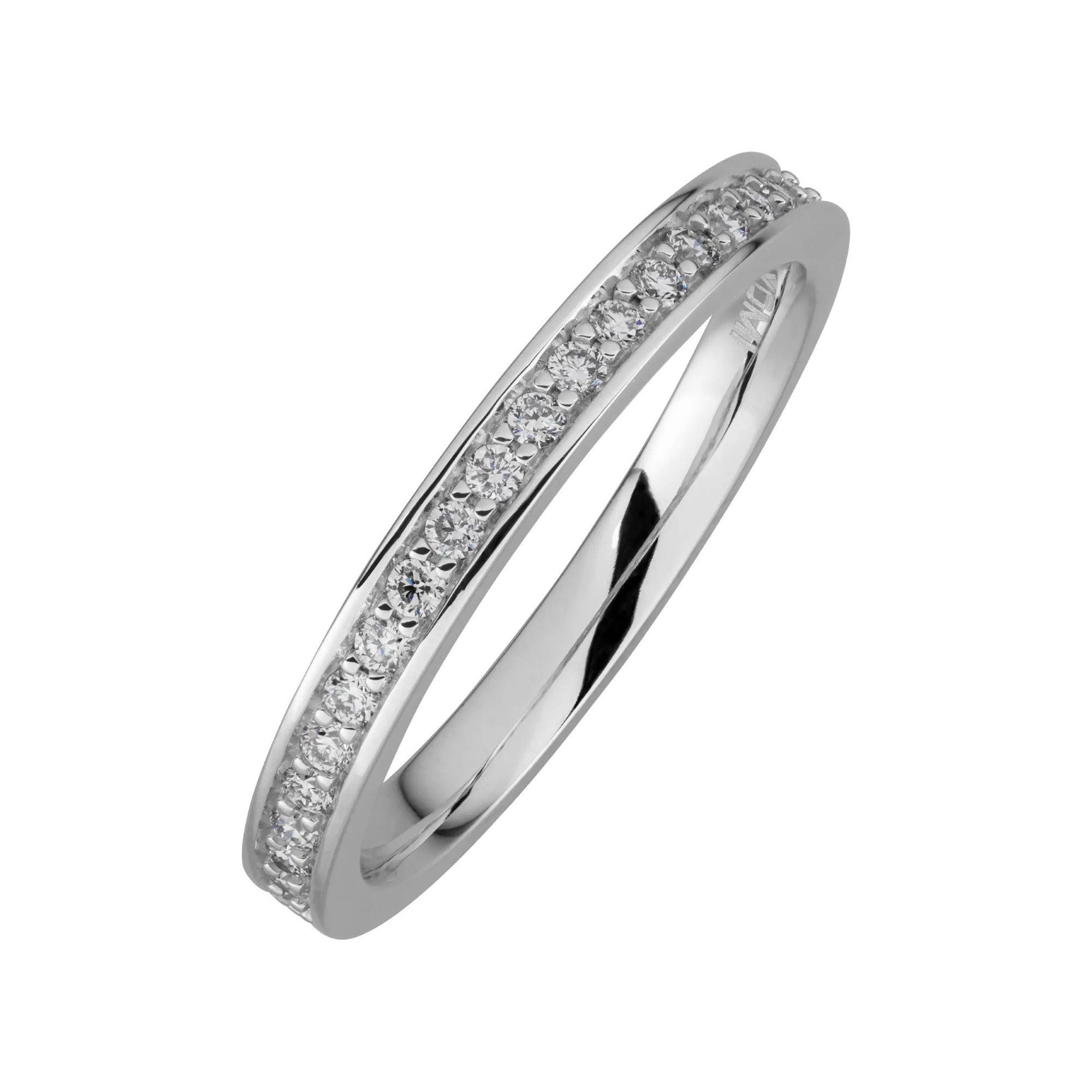 Fingerring 585/- Weißgold 21 synth. Diam. 0,24ct.