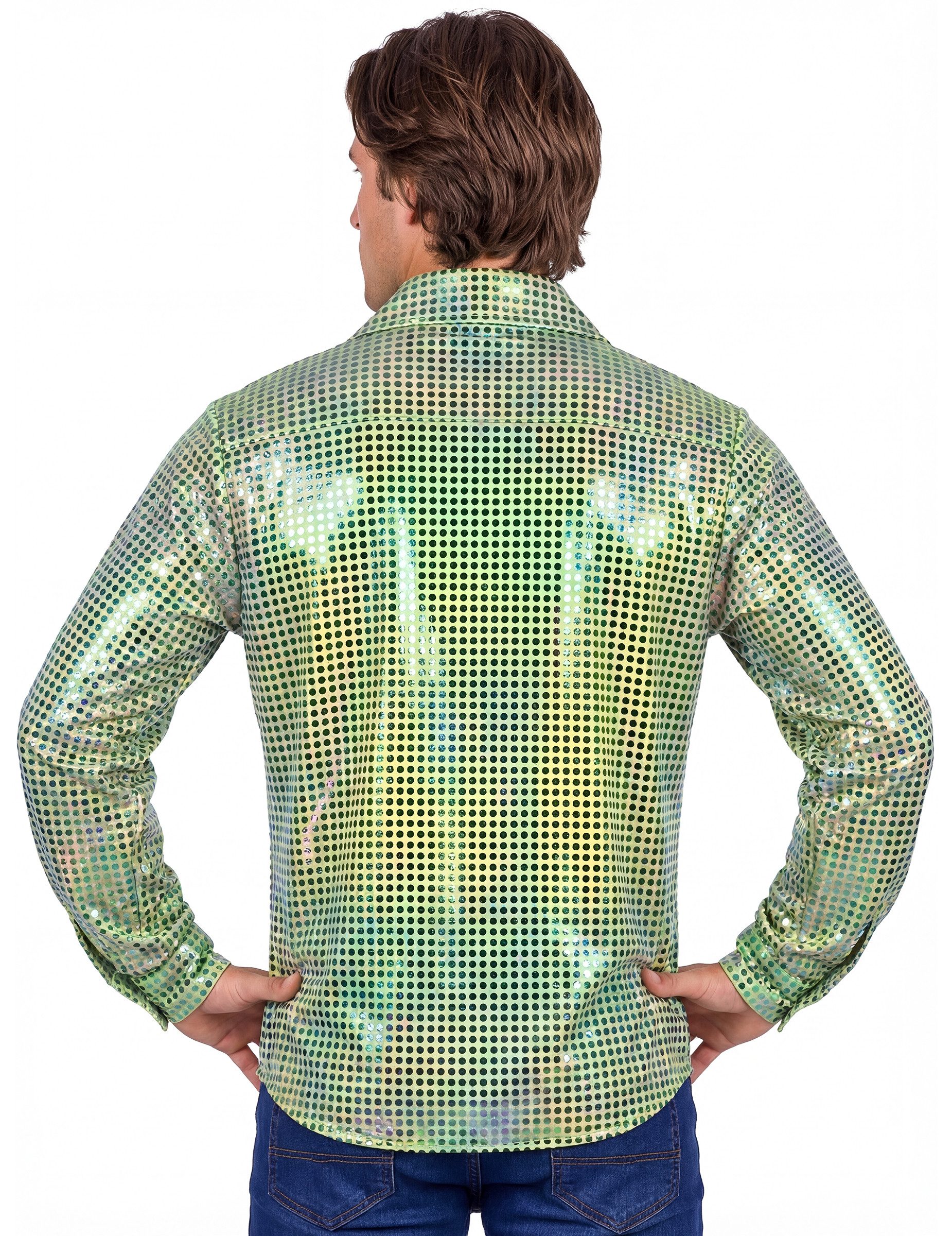 thetru Kostüm 70er Jahre Hemd Herren Grün Disco-Design günstig online kaufen