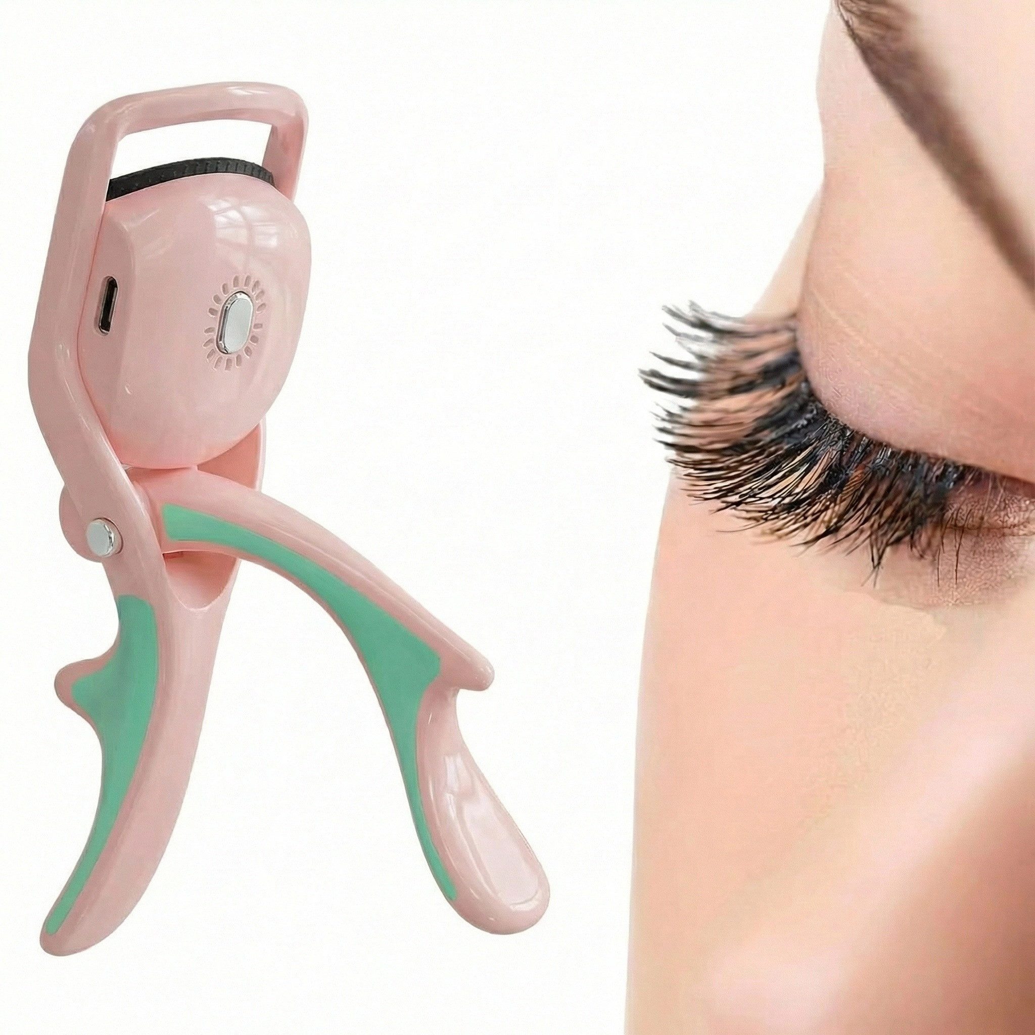 SWGOTA Wimpernzange Beheizte Wimpernzange Elektrisch mit 3 Temperaturstufen für Alltag, beheizter Wimpern Curler mit LEDAnzeige/Silikonpad/schnelles Vorheizen