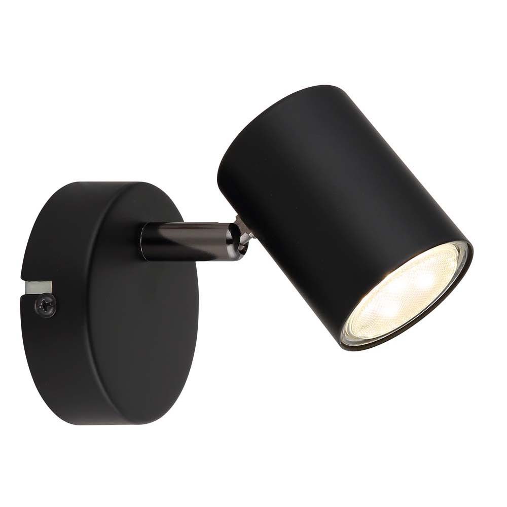 GLOBO LIGHTING Wandleuchte, Leuchtmittel nicht inklusive, Wandstrahler Metall schwarz matt drehbar schwenkbar H 10,5cm