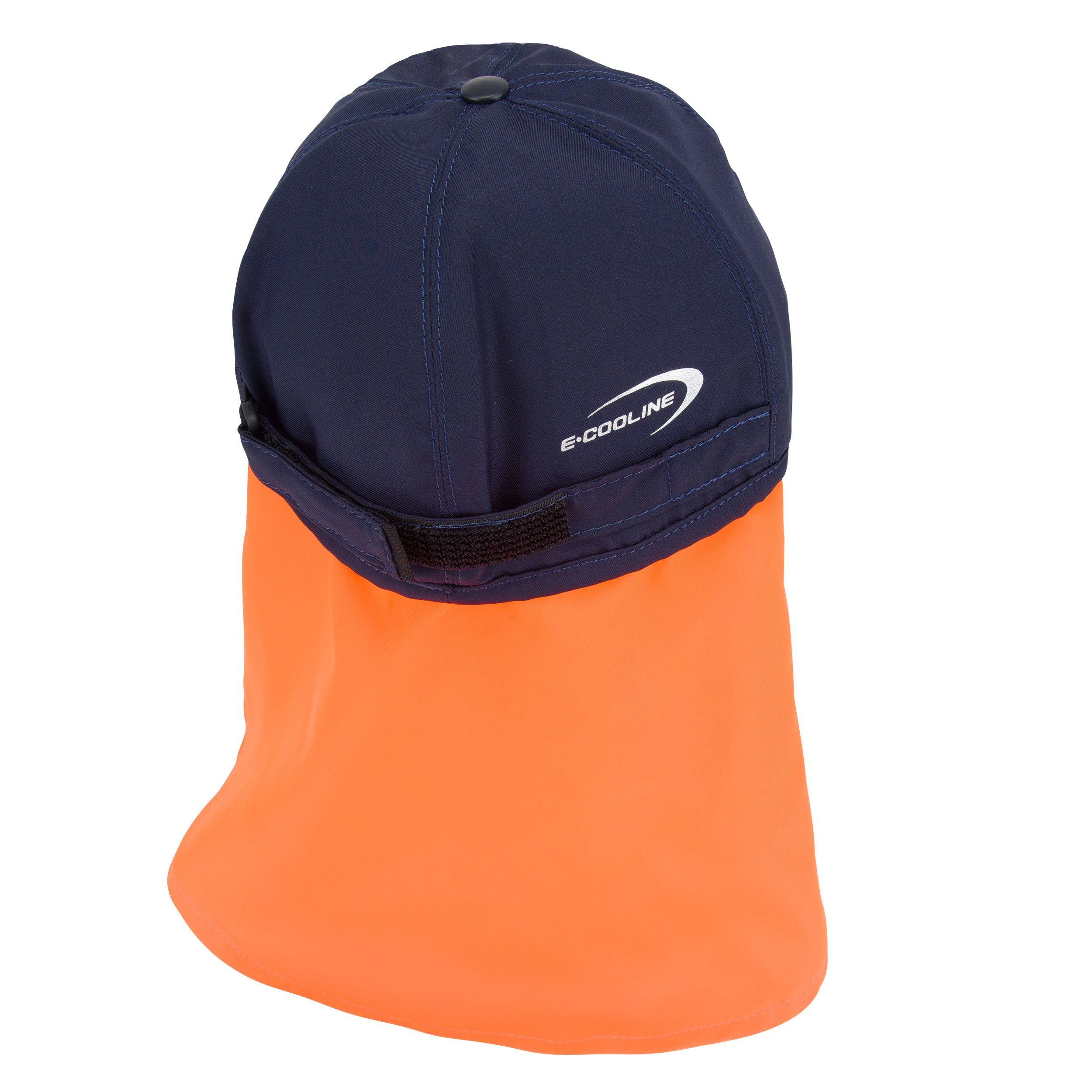 E.COOLINE Baseball Wasser Cap Nackenschutz Kühlung Orange Aktivierung Anziehen durch -kühlendes Blau/ - zum Cap Klimaanlage mit mit