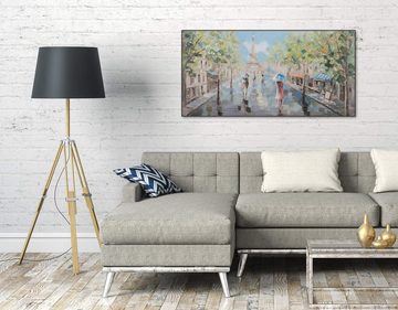 KUNSTLOFT Gemälde Frühling in Paris 120x60 cm, Leinwandbild 100% HANDGEMALT Wandbild Wohnzimmer